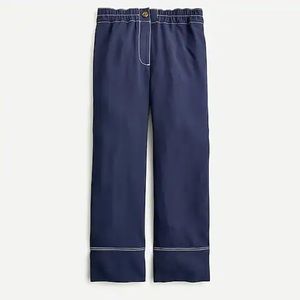 NWT J. Crew Pull On Crop Pant in Navy 365 Crepe